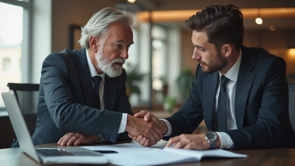 Фото инвестора и предпринимателя обсуждающих финансирование стартапа