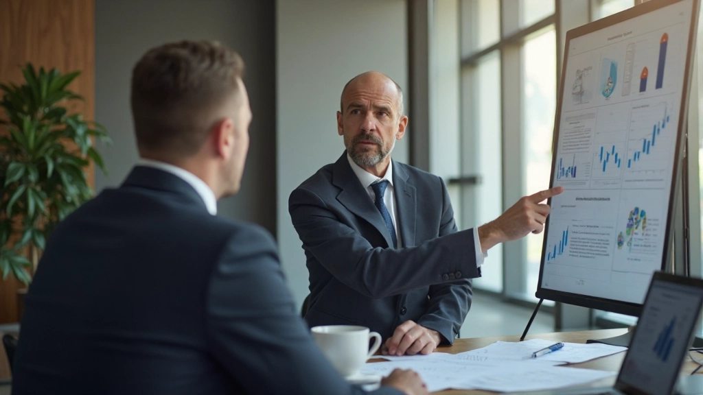 Финансовый советник обсуждает инвестиции с клиентом